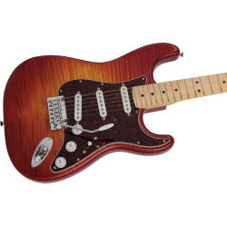 Fender Made in Japan Hybrid II Stratocaster, Flame Sunset Orange Transparent