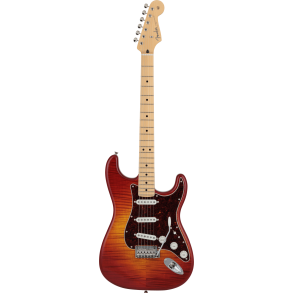 Fender Made in Japan Hybrid II Stratocaster, Flame Sunset Orange Transparent
