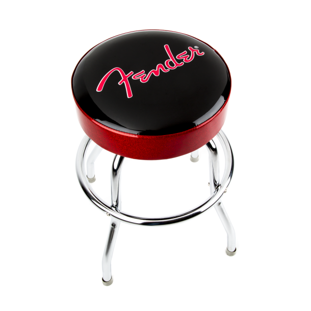 Fender Red Sparkle Logo Barstol, Black and Red Sparkle