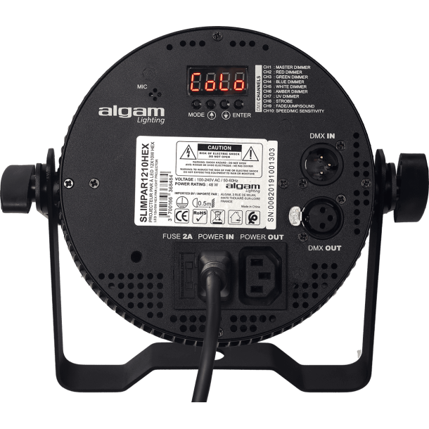 Algam Lighting SLIMPAR-1210-HEX LED 12x10W 6-in-1 RGBWAU slim