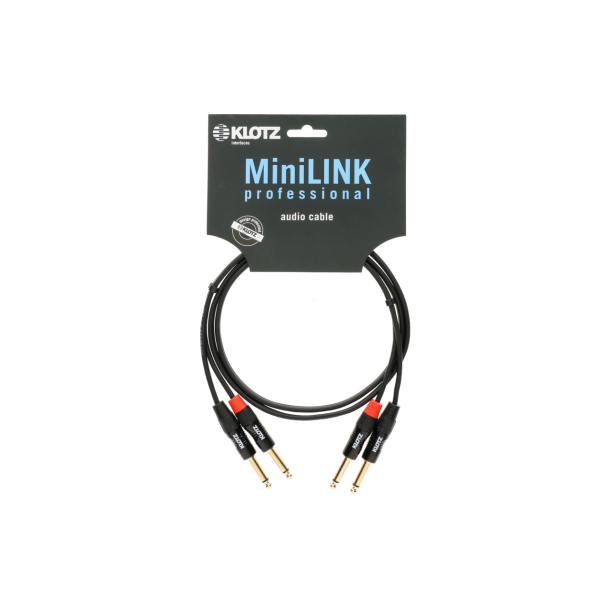 New Klotz MiniLink Pro stereo twin cable with gold-plated jack plugs