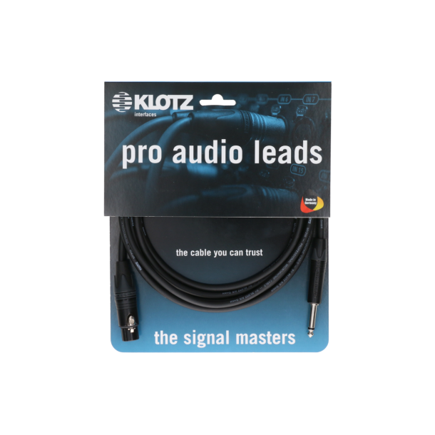 Klotz microphone cable 5 M.  with female XLR by Neutrik to UNBALANCED jack plug