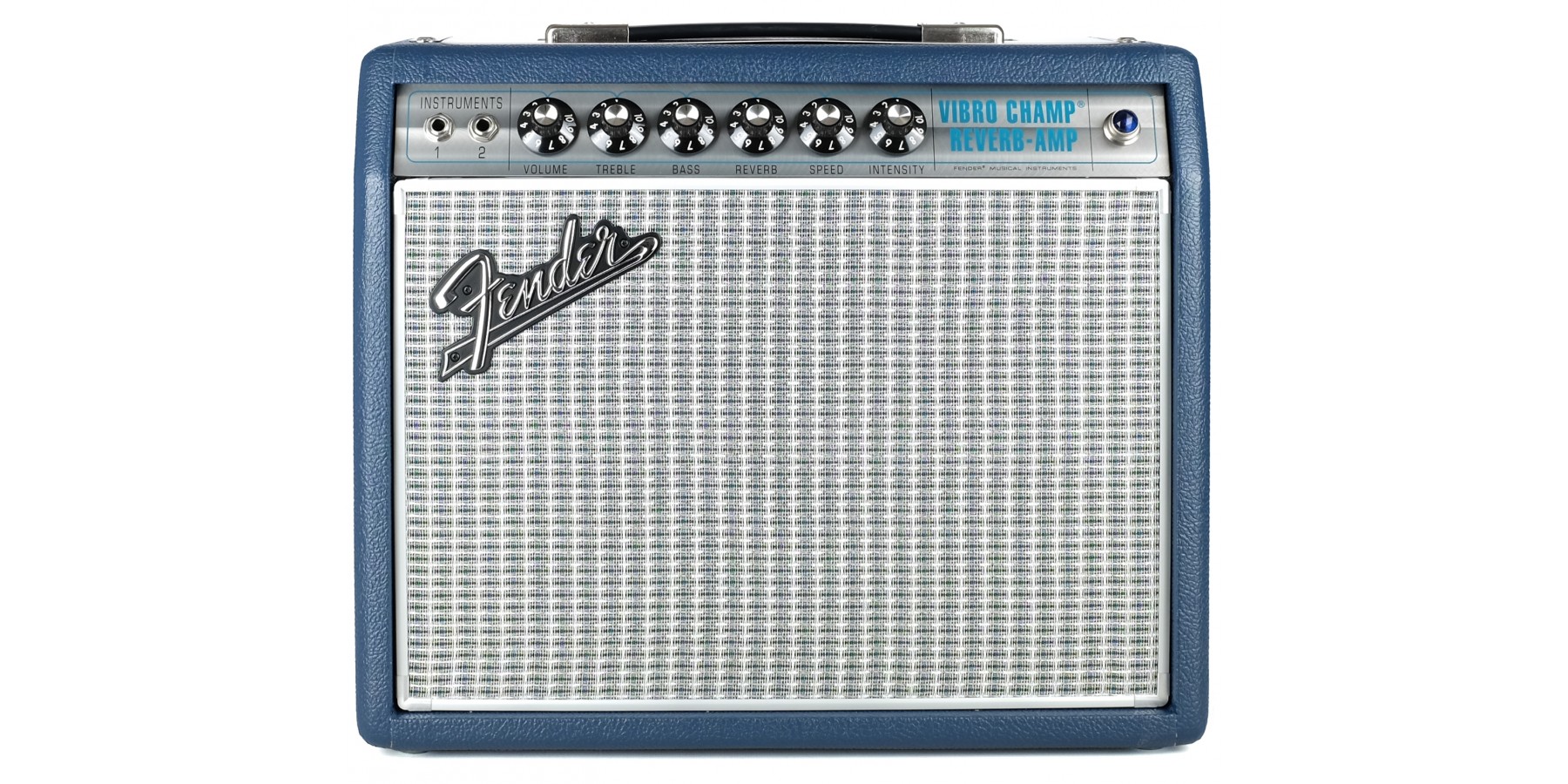 FENDER LIMITED EDITION NAVY 68 CUSTOM VIBRO CHAMP REVERB TUBE COMBO AMPLIFIER Ror Amps Bjornholt Musik APS